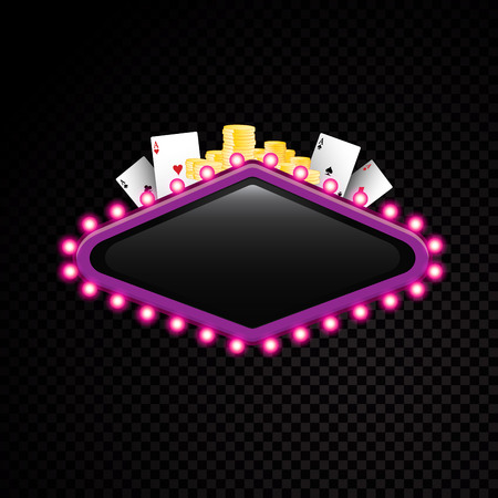 Brightly theater glowing retro casino neon signのイラスト素材