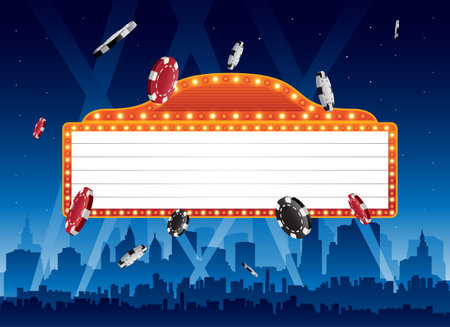 Copyspace vector theater sign bannerのイラスト素材