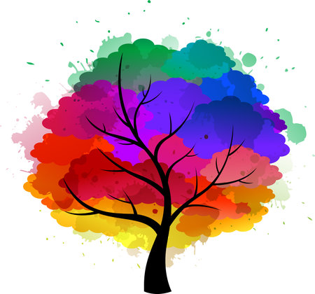 Color tree paint splatのイラスト素材