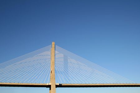 parcial view of vasco da gama's bridge in lisbonの写真素材