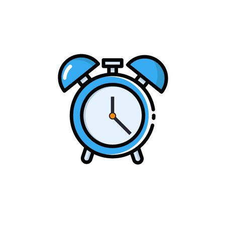 alarm clock. Alarm clock icon. Flat design style. Simple icon Modern flat icon in stylish colors. Website page and mobile app design element.のイラスト素材