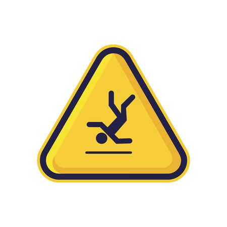 slippery floor Sign Isolated On White Background. Yellow Triangle Warning Symbol Simple, Flat, Vector, Icon You Can Use Your Website Design, Mobile App Or Industrial Design. Vector Illustrationのイラスト素材