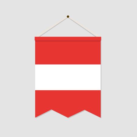 The national flag of Austria vertical icon isolated on gray background. Language symbol modern, simple, vector, icon for website design, mobile app. Vector Illustrationのイラスト素材