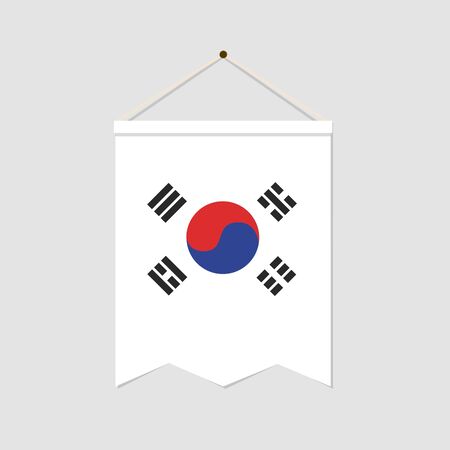 The national flag of South korea vertical icon isolated on gray background. Language symbol modern, simple, vector, icon for website design, mobile app. Vector Illustrationのイラスト素材
