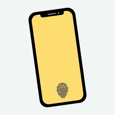 Smart phone fingerprint scanner icon - Vectorのイラスト素材