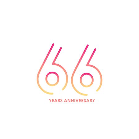 66 anniversary logotype with gradient colors for celebration purpose and special momentのイラスト素材