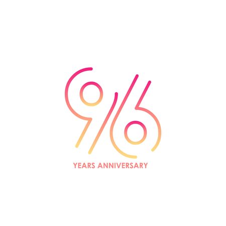 96 anniversary logotype with gradient colors for celebration purpose and special momentのイラスト素材