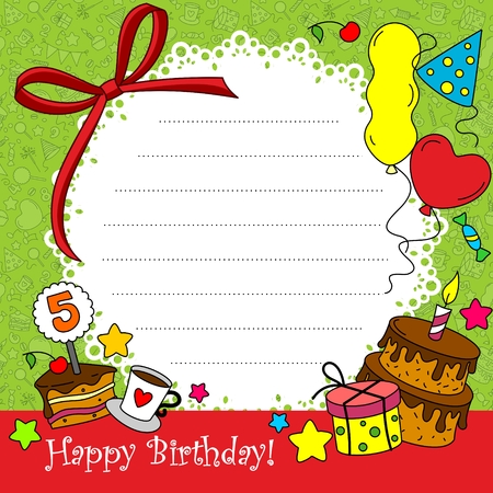 Birthday Card with elements of a circle part-2のイラスト素材