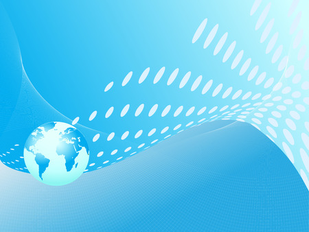 the curve background of blue earthのイラスト素材