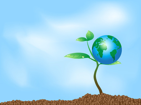 the concept of globe on the plantのイラスト素材