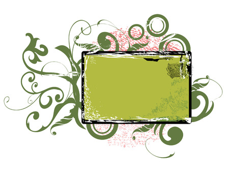 grunge flower frame for deisgnのイラスト素材
