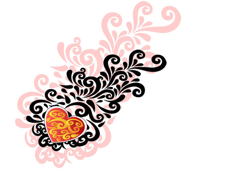 valentine ornament designed with heart-shapes のイラスト素材