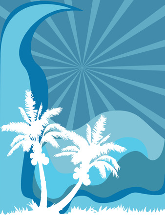 the background of palm tree sea のイラスト素材