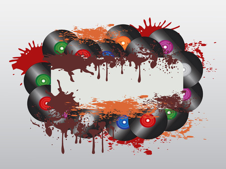 the background of grungy record board のイラスト素材