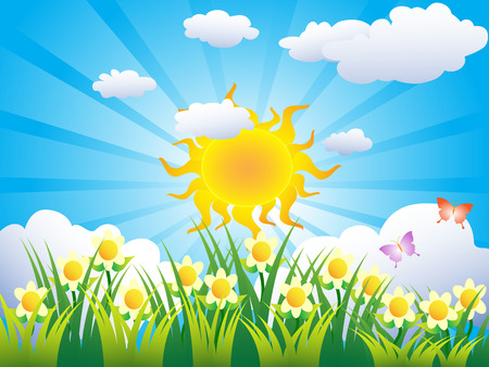 beautiful sunny grass background for design のイラスト素材