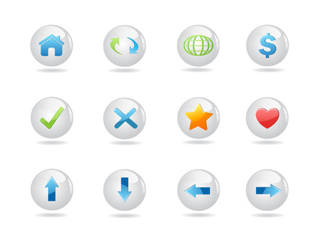 shiny round web icons for designのイラスト素材
