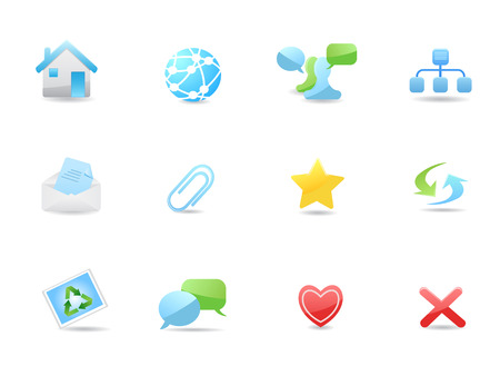 Glossy web and blog icons set for designのイラスト素材