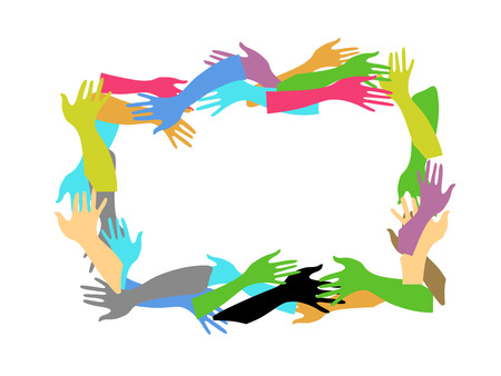 color hands frameのイラスト素材