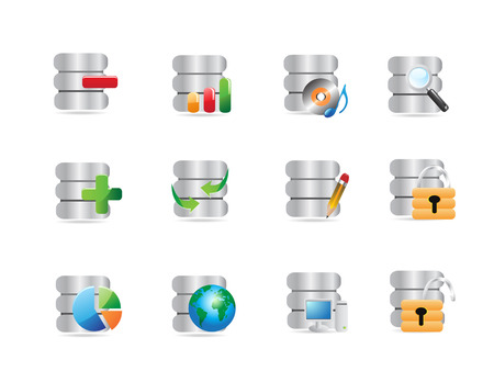 some database icons for web designのイラスト素材