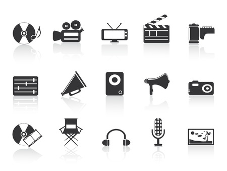 black multimedia tools icon for designのイラスト素材