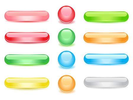 web and blog shiny button for designのイラスト素材