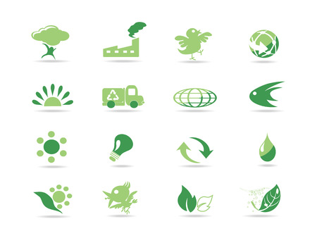 simple green eco icons のイラスト素材