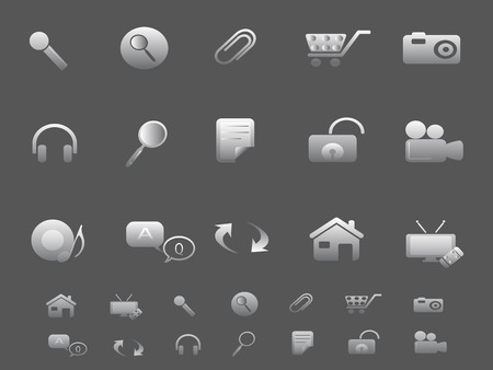 Web and Internet icons set in gray のイラスト素材