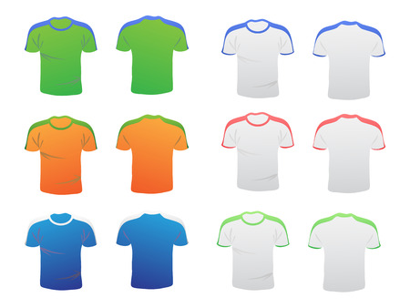 t-shirt template in front and back viewのイラスト素材