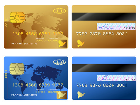 The back and front view of credit cardのイラスト素材