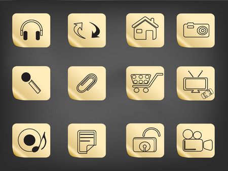 simple icon drew on sticker のイラスト素材