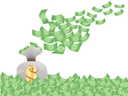 flying money means financial growingのイラスト素材