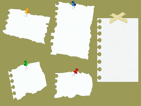 some papers pasted on the boardのイラスト素材