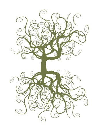 abstract tangled tree for designのイラスト素材