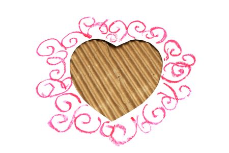 hearts shape cut from carboard for designの写真素材