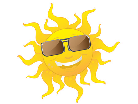 the happy sun wearing sunglassesのイラスト素材