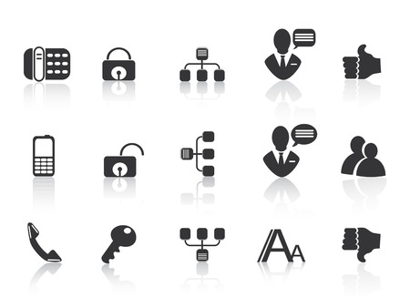 black Communication icons for web designのイラスト素材