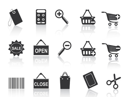 shopping e-commerce black icon set for designのイラスト素材
