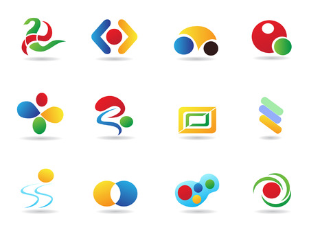 several colorful abstract geometric elements for designのイラスト素材