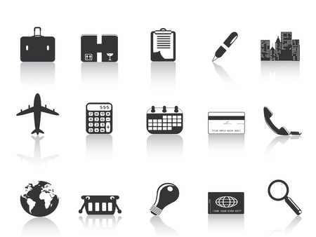 several black business icons for web designのイラスト素材