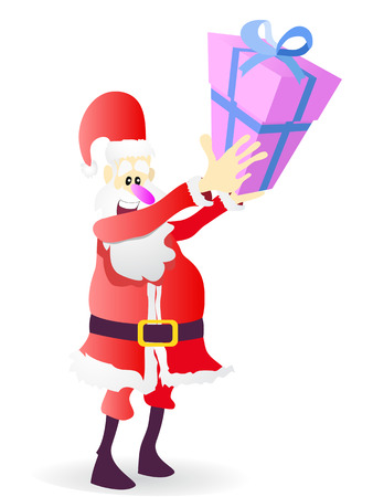Santa holding Christmas Gifts for Christmas comingのイラスト素材
