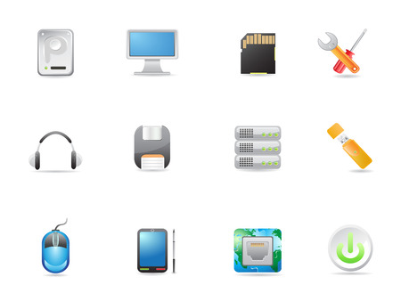 computer equipment icons set for designのイラスト素材