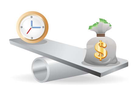 the concept of Balance between Time And moneyのイラスト素材