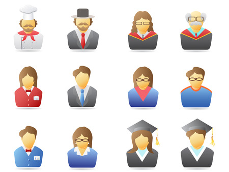 several portrait icons for web designのイラスト素材