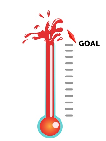 Thermometer graphic showing breaking the goalのイラスト素材