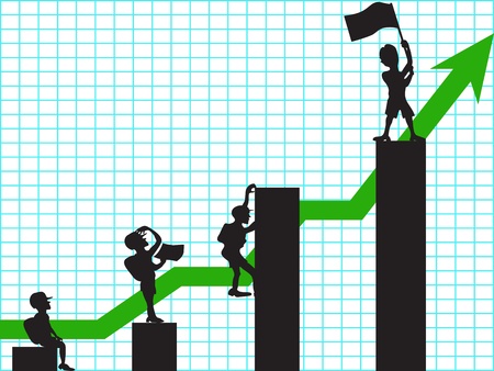 the concept of climbing in businessのイラスト素材