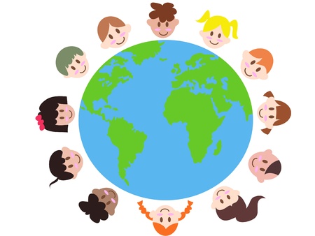 various kids around the earth means world peaceのイラスト素材