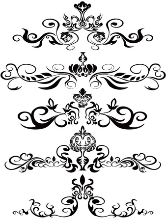 some beautiufl black ornaments for designのイラスト素材