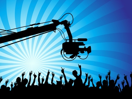 the background of tv camera with crowdsのイラスト素材