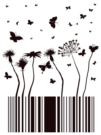 barcode designed in garden formのイラスト素材