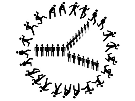 symbol people form a clockのイラスト素材